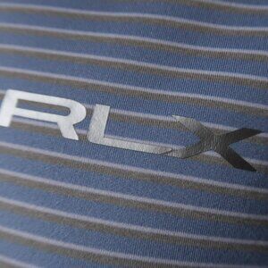 Ralph Lauren RLX Blue Striped Performance Stretch Polo (L) ⛳️ ⛳️ ⛳️